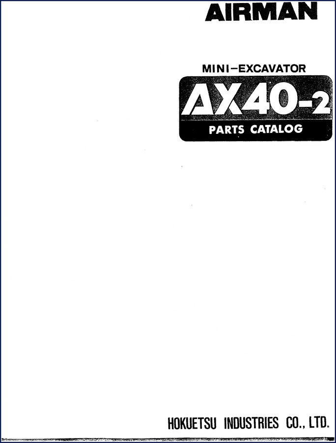 Airman AX40-2 mini excavator parts catalog cover – OEM factory document 234 pages