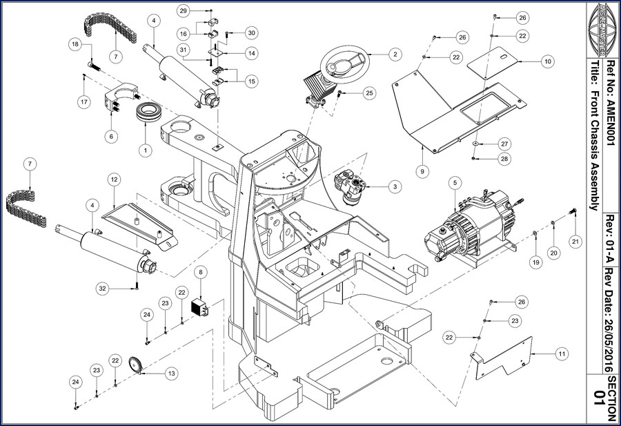 Aisle Master AMEN001 AMEM201.1 2016 Parts Catalog cover - factory OEM forklift parts manual