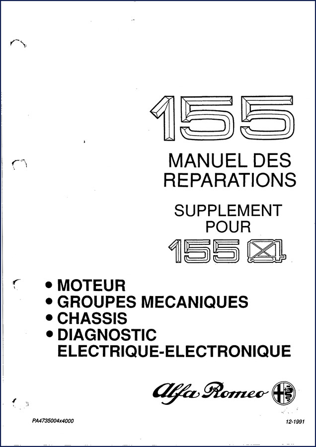 Alfa Romeo 155 155 Q4 1991 Repair Manual cover page
