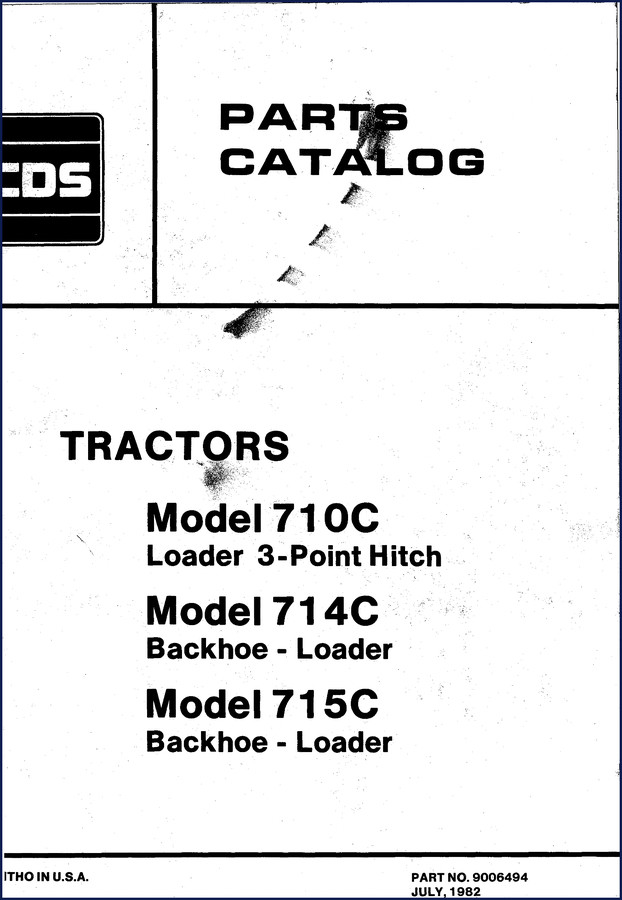 Allis-Chalmers 710C, 714C, 715C Technical Manual factory parts catalog cover