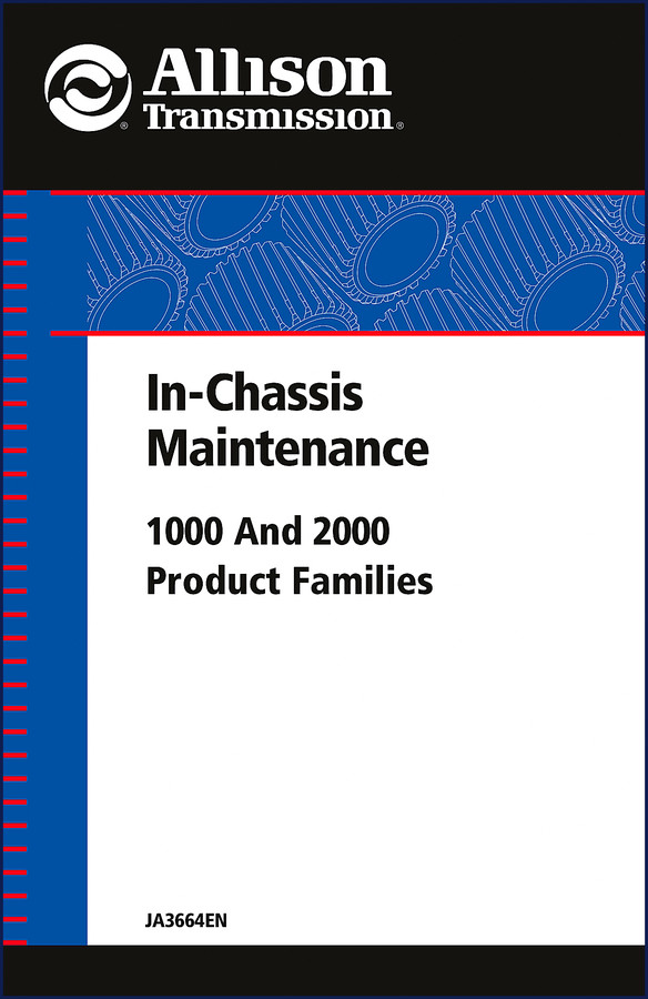 Allison 1000 and 2000 Series service manual cover with transmission cutaway