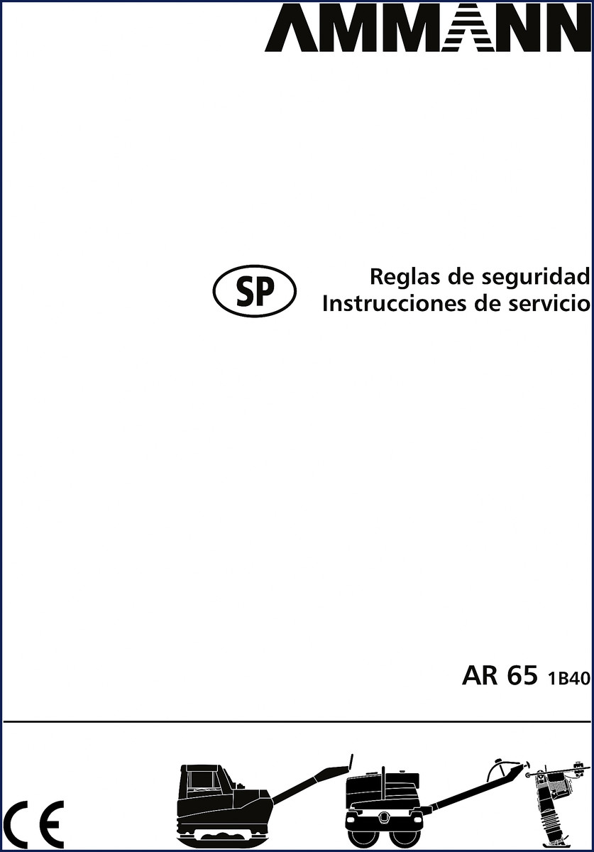 Ammann AR 65 operators manual factory document cover with safety and operation instructions