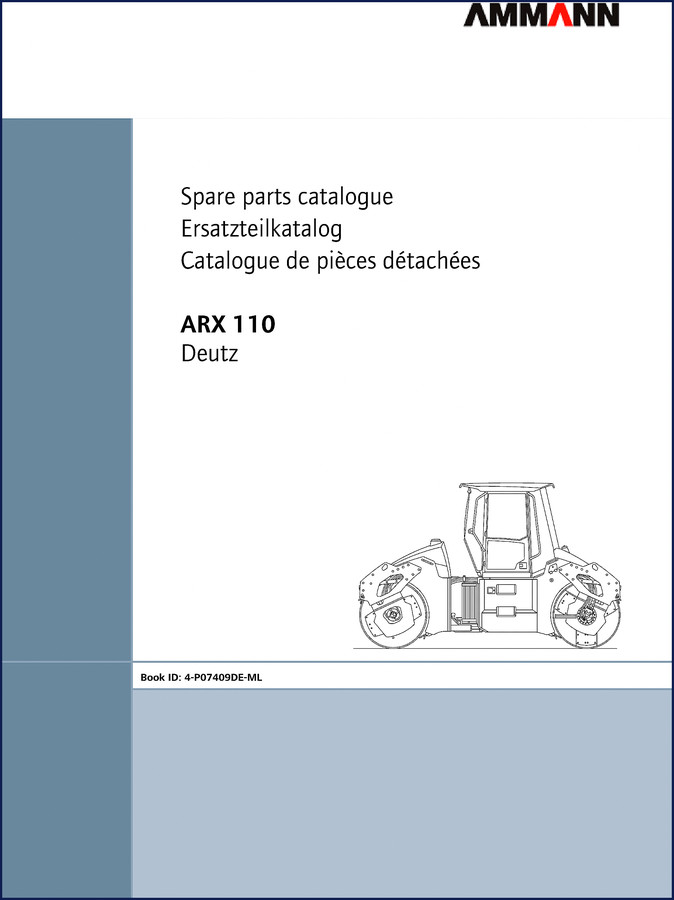 Ammann ARX 110 2013 Parts Catalog cover page