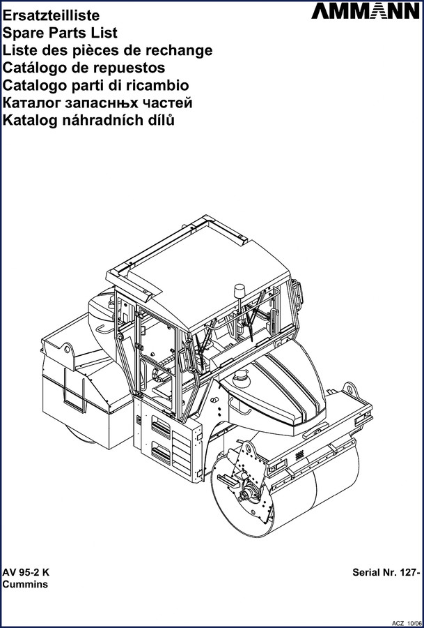 Ammann AV 95-2 K Parts Catalog cover image - 278-page OEM spare parts manual