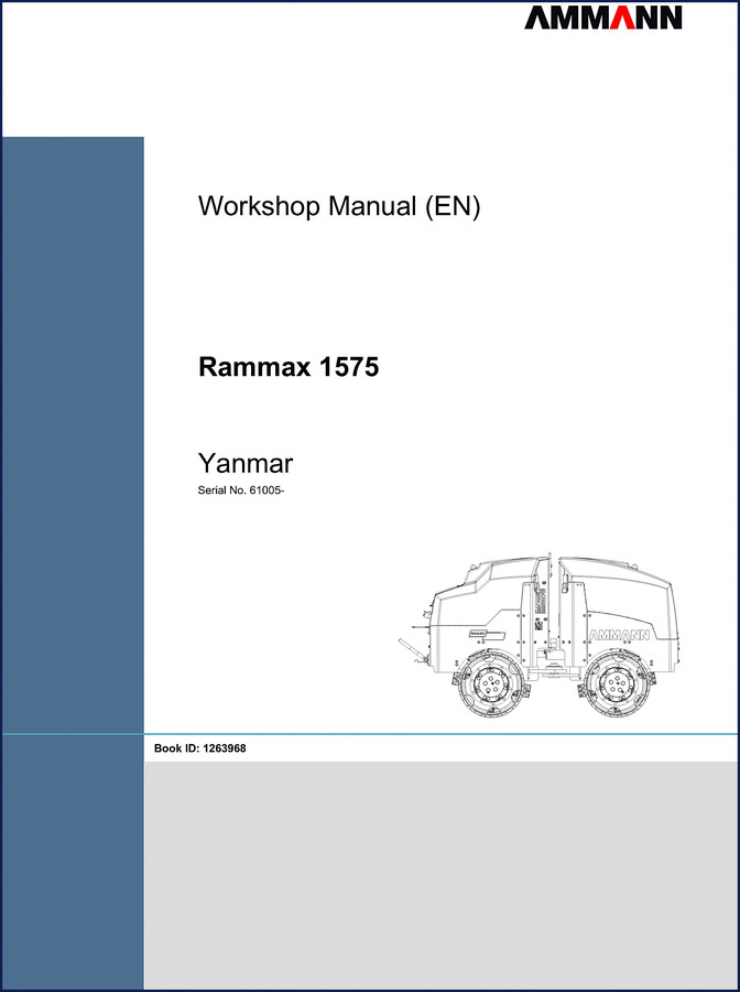 Ammann Rammax 1575 OEM parts catalog cover showing roller compactor and part numbering