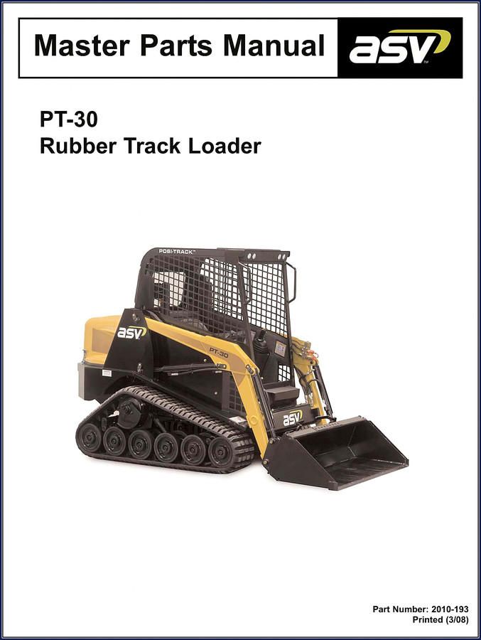 2008 ASV PT-30 Parts Catalog cover – factory exploded view manual