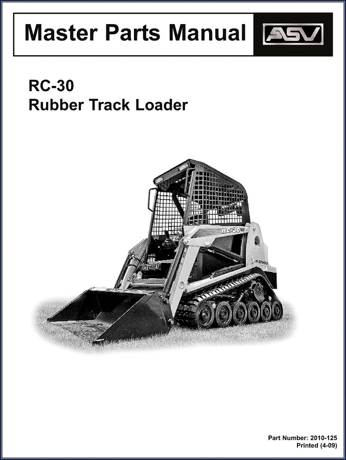ASV RC-30 2009 Parts Catalog factory exploded view diagram cover