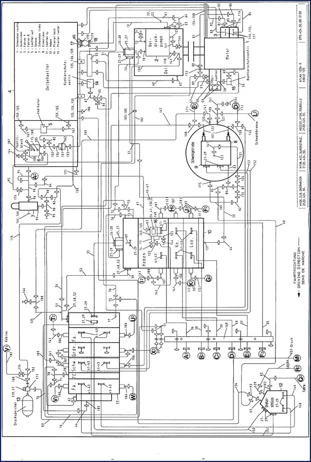 Atlas Copco 1204 R 1997 OEM parts catalog cover showing hydraulic excavator schematic