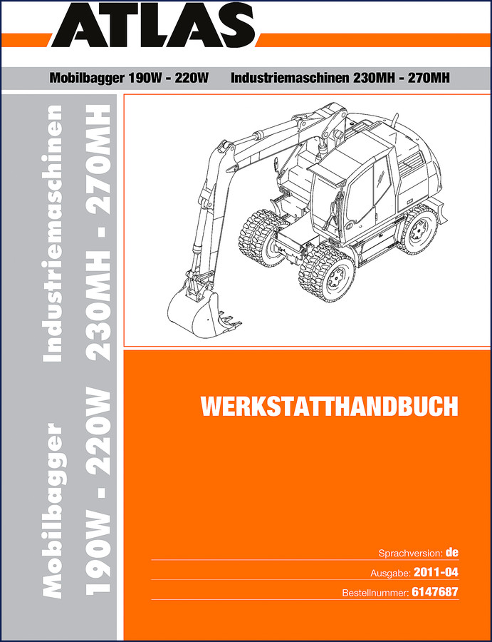 Atlas Copco 190W 220W 230MH 270MH 2011 Workshop Manual cover