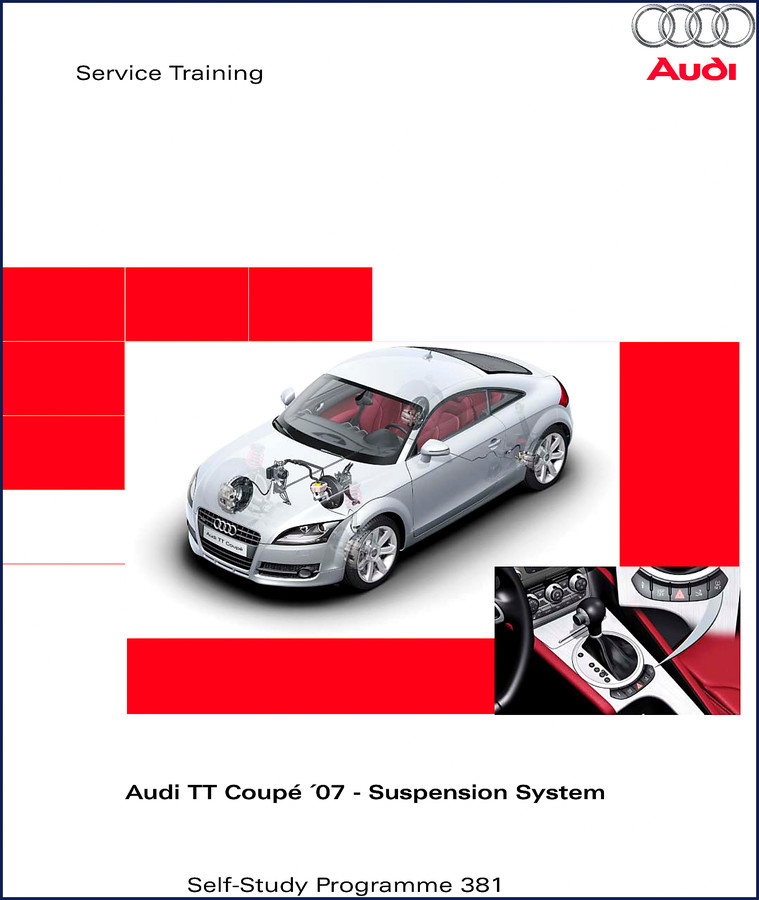 2007 Audi TT Suspension System Training Manual cover showing technical diagram