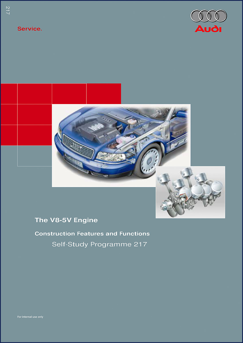 Audi V8 Training Manual cover – Self-Study Programme 217, engine construction and functions