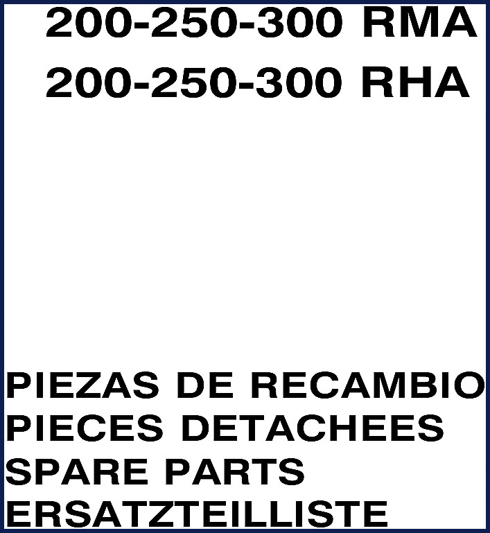 AUSA 200 RMA Parts Catalog cover – factory OEM 84-page parts manual for RMA and RHA models
