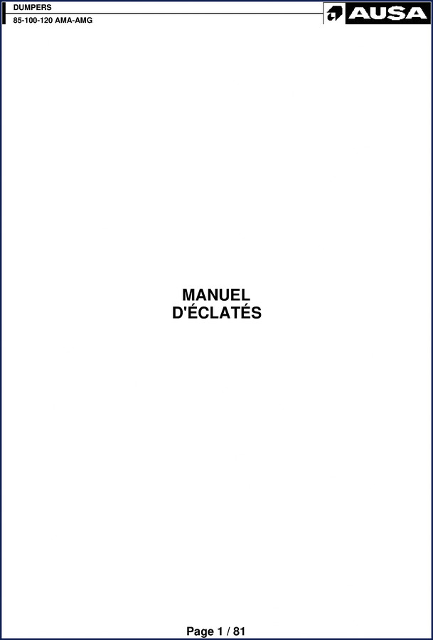 AUSA 85-120 AMA/AMG Parts Catalog – factory exploded-view document cover