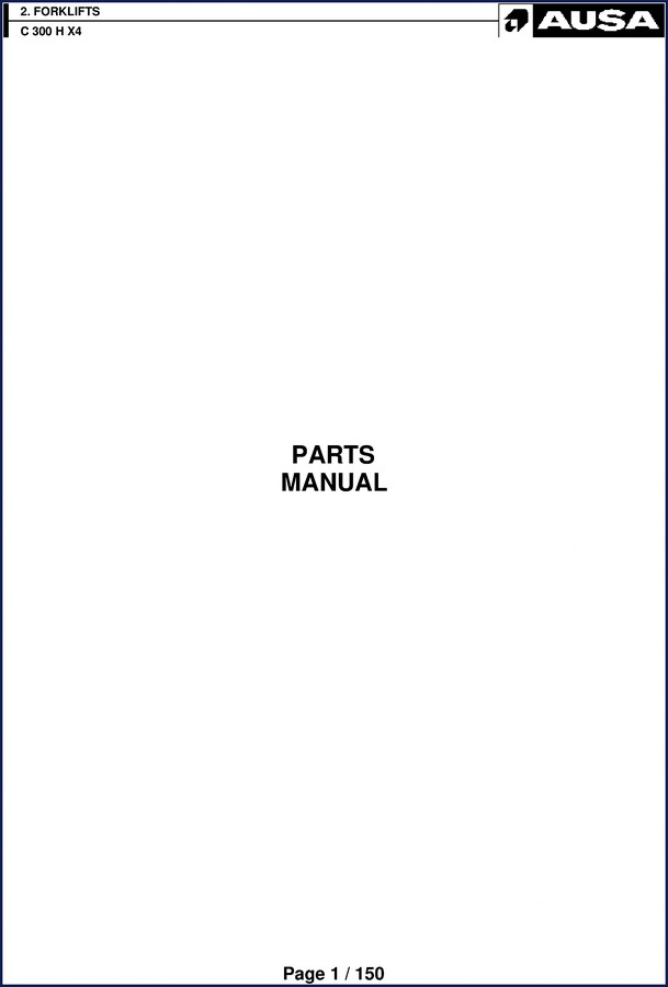 AUSA C 300 H X4 Parts Catalog – factory OEM exploded diagram front cover