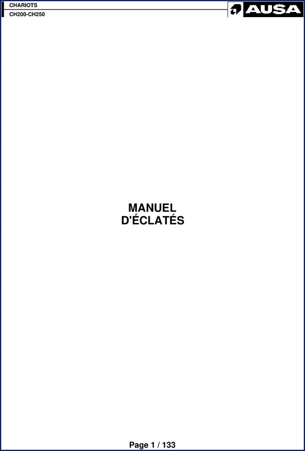 AUSA CH200 and CH250 Parts Catalog – factory OEM exploded diagram cover page