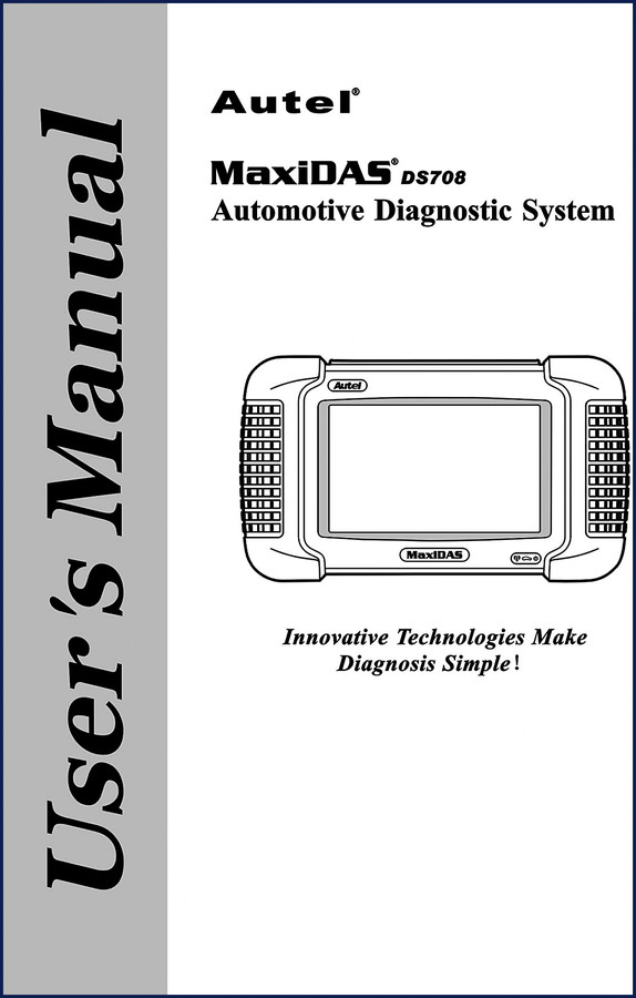 Autel DS708 User Manual – 96-page factory diagnostic guide for MaxiDAS scan tool