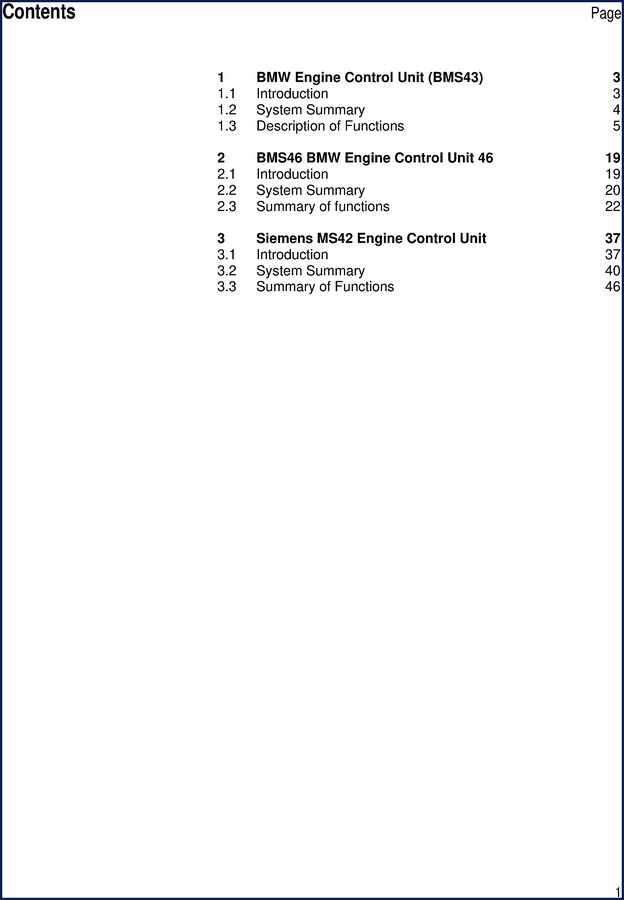 BMW 318i 1996 Technical Manual cover showing engine control unit diagrams