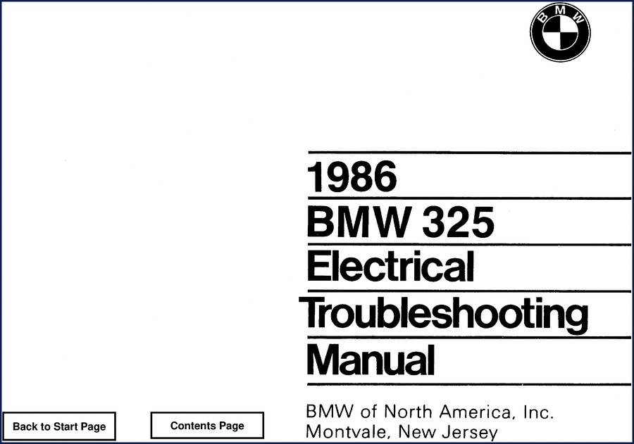 1986 BMW 325 Electrical Troubleshooting Manual cover with red cover and BMW logo