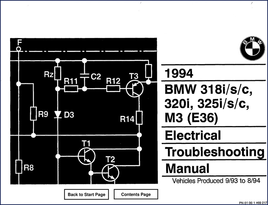 BMW 325i 318i 1994 Troubleshooting Manual cover