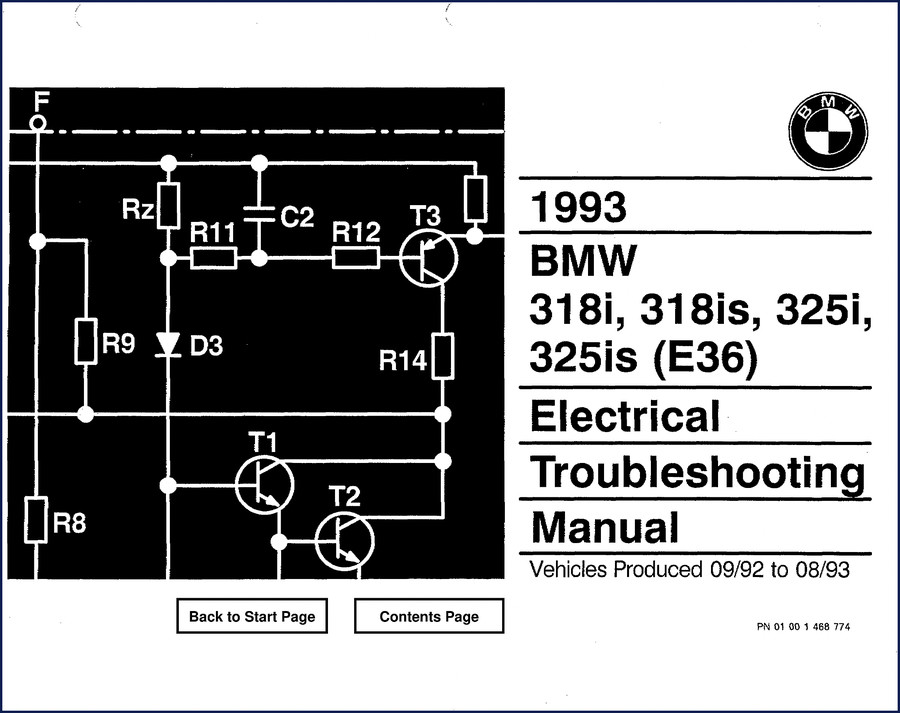 1993 BMW 318i, 318is, 325i, 325is Electrical Troubleshooting Manual cover