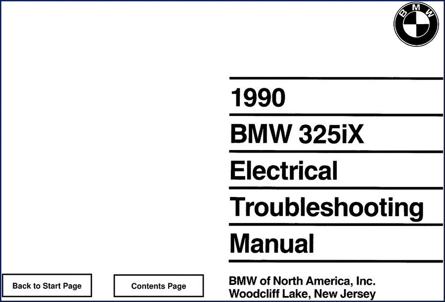 1989 BMW 325iX Electrical Troubleshooting Manual cover OEM factory document