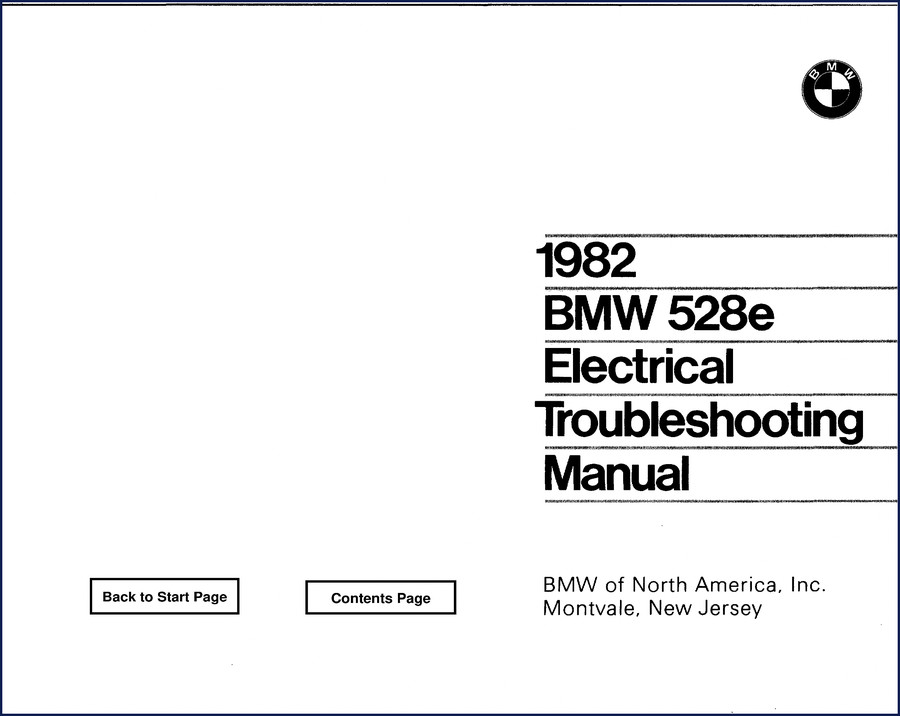 1982 BMW 528e Electrical Troubleshooting Manual factory OEM wiring diagrams