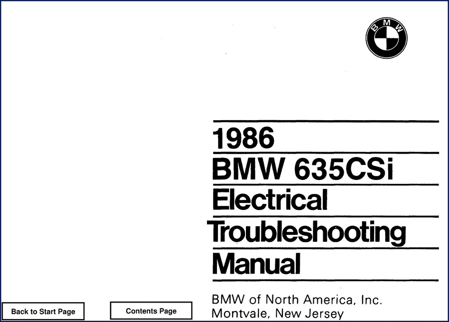 1986 BMW 635CSi Electrical Troubleshooting Manual cover - 151 pages OEM factory document