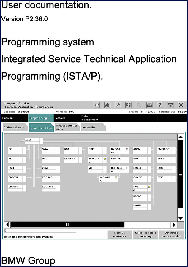 BMW E31 E36 E32 E34 2009 User Manual ISTA/P programming system cover page