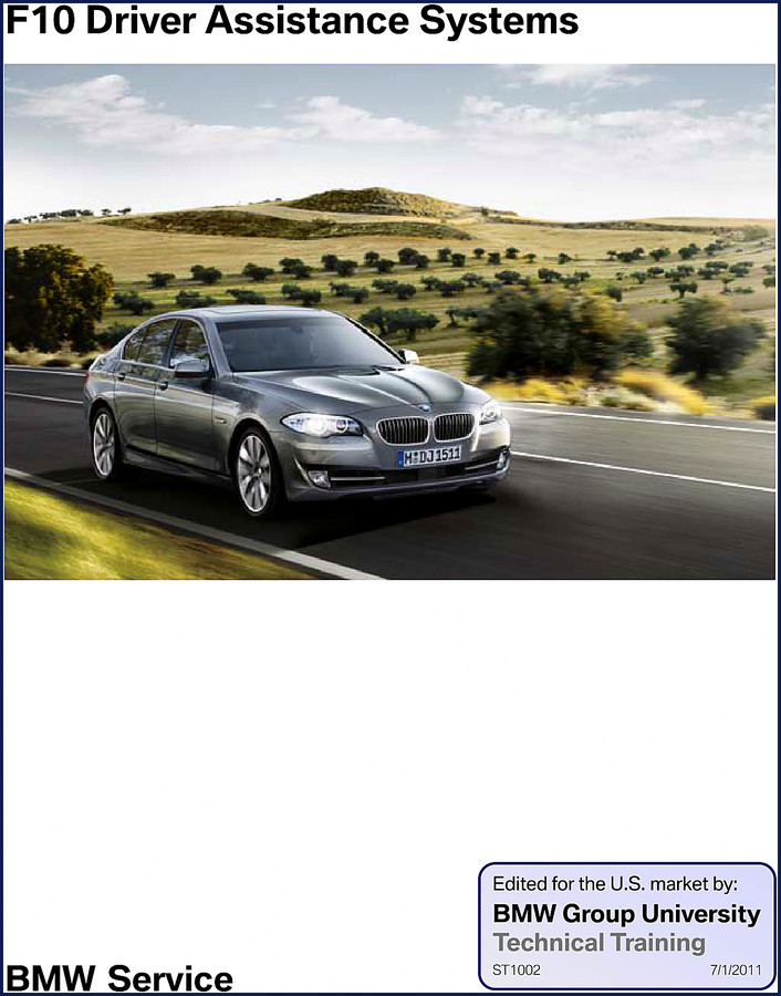 BMW F10 2009 Training Manual cover – OEM factory document for general vehicle electronics
