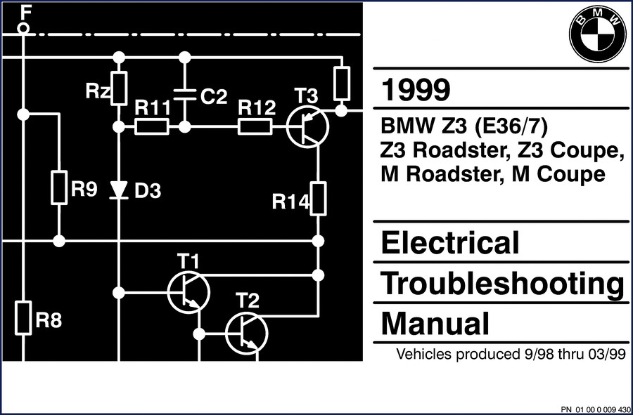 1999 BMW Z3 and M Electrical Schematic OEM troubleshooting manual cover