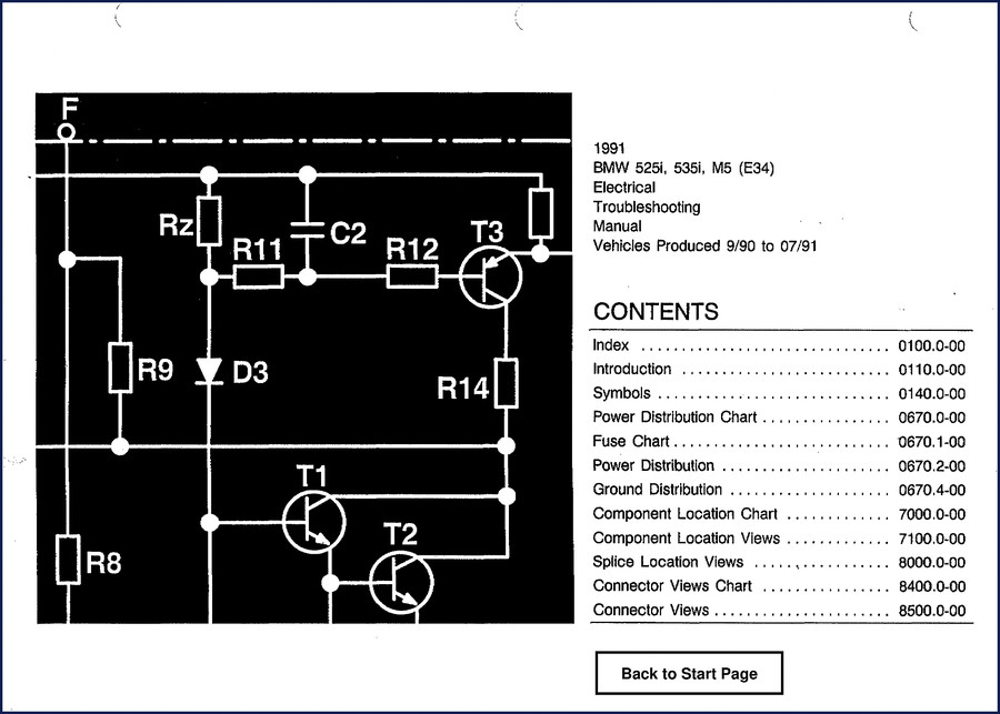 BMW 525i 535i M5 1991 Electrical Troubleshooting Manual cover