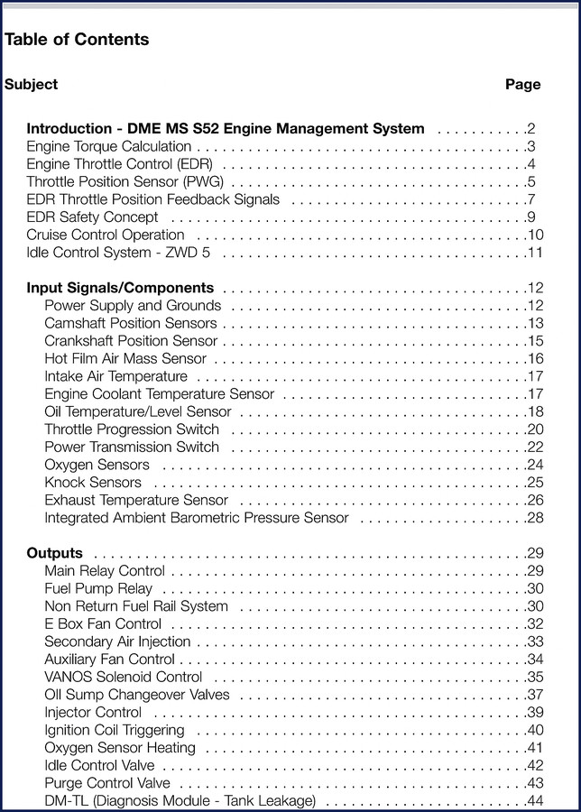 BMW M5 Technical Manual front cover 52 pages OEM