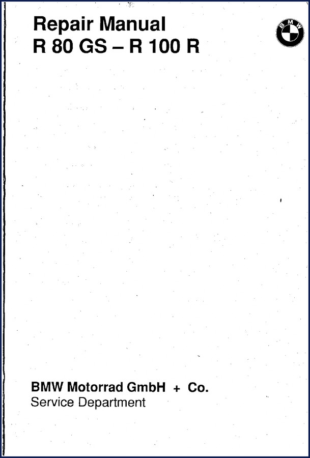 BMW R 80 GS and R 100 R Repair Manual – 168-page factory OEM workshop manual cover