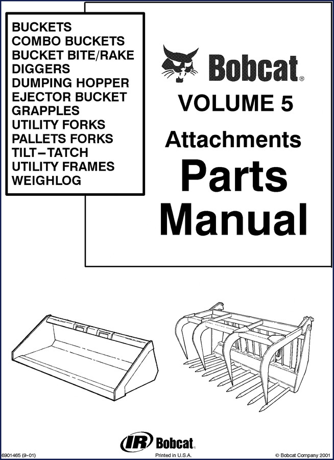 Bobcat 463 T200 883 963 MT50 Parts Catalog Volume 5 cover