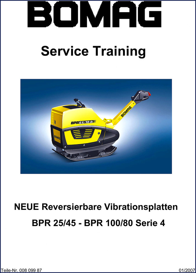 Bomag BPR 100/80 2007 Training Manual cover - OEM factory document