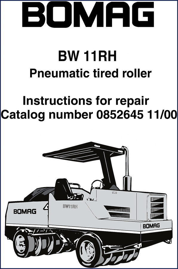 Bomag BW 11RH 2000 Repair Manual front cover showing factory OEM documentation