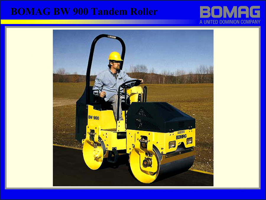Bomag BW 900 2003 Technical Manual cover showing tandem roller specs