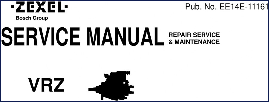 Bosch VRZ Service Manual cover - factory repair manual for fuel injection pump 71 pages