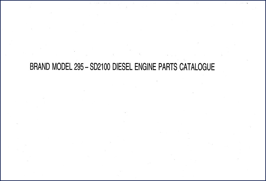 Brand Model 295 diesel engine parts catalog cover showing 295T, 295GA, 295D models