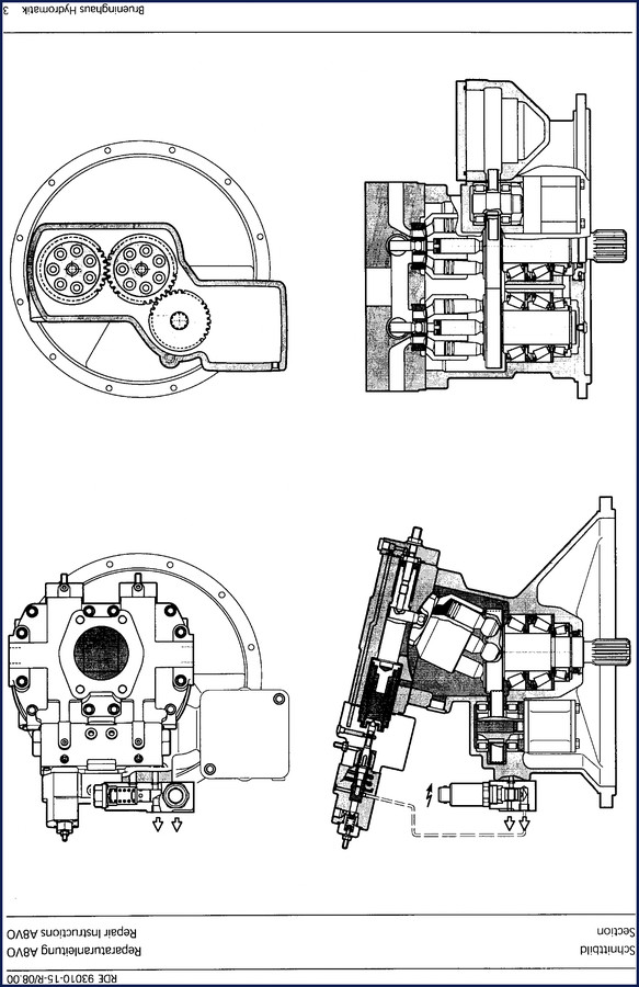 Brueninghaus Hydromatik A8VO 2000 Repair Manual – factory document showing sectional view and part breakdown