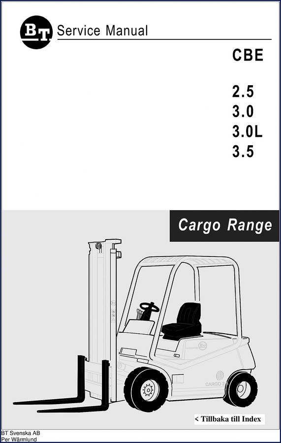 BT 2.5, 3.0, 3.5 Service Manual cover - factory OEM forklift repair documentation