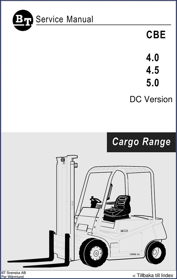 BT Cargo 4.0, 4.5, 5.0 Service Manual cover showing the Cargo 5.0 model