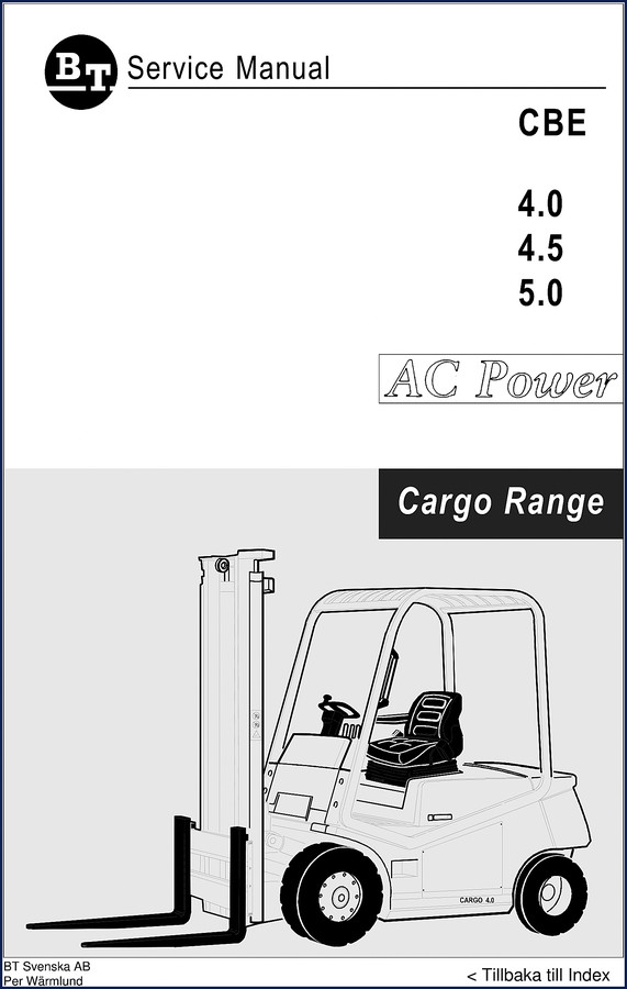 BT Cargo 4.0 4.5 5.0 Service Manual – factory OEM cover page