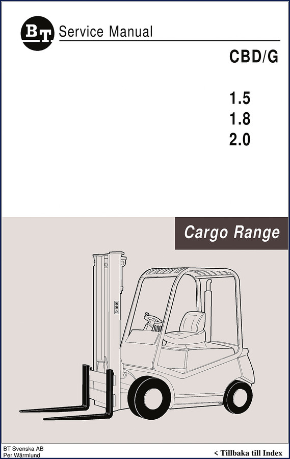 BT CBD1.5 CBD1.8 CBD2.0 Service Manual cover - 79-page OEM factory manual