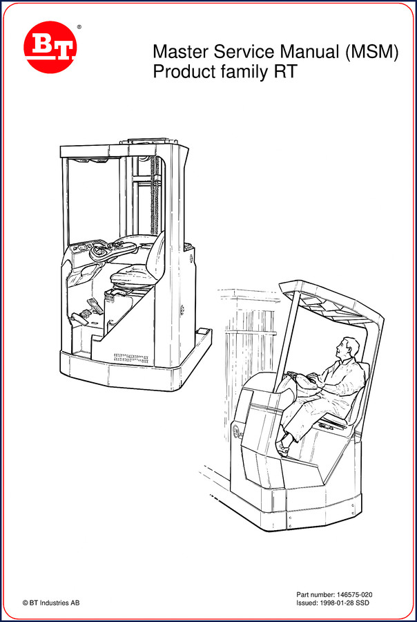 BT RT 1998 Service Manual cover – OEM factory repair documentation for reach trucks