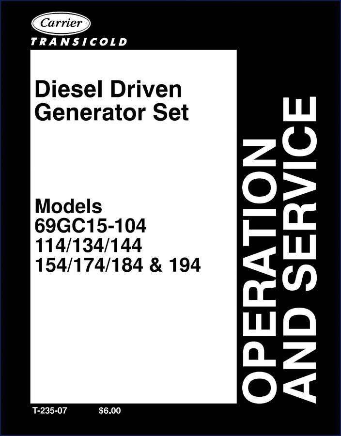 Carrier Transicold 69GC15-104 1995 Operators Manual cover