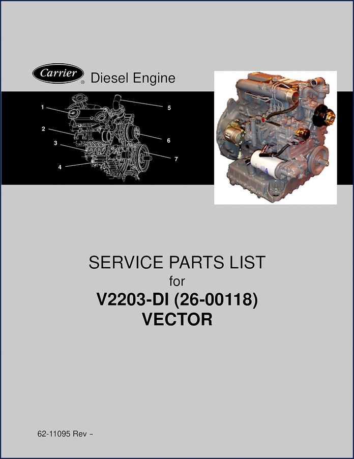 Carrier V2203-DI Parts Catalog – 40 pages OEM factory parts list
