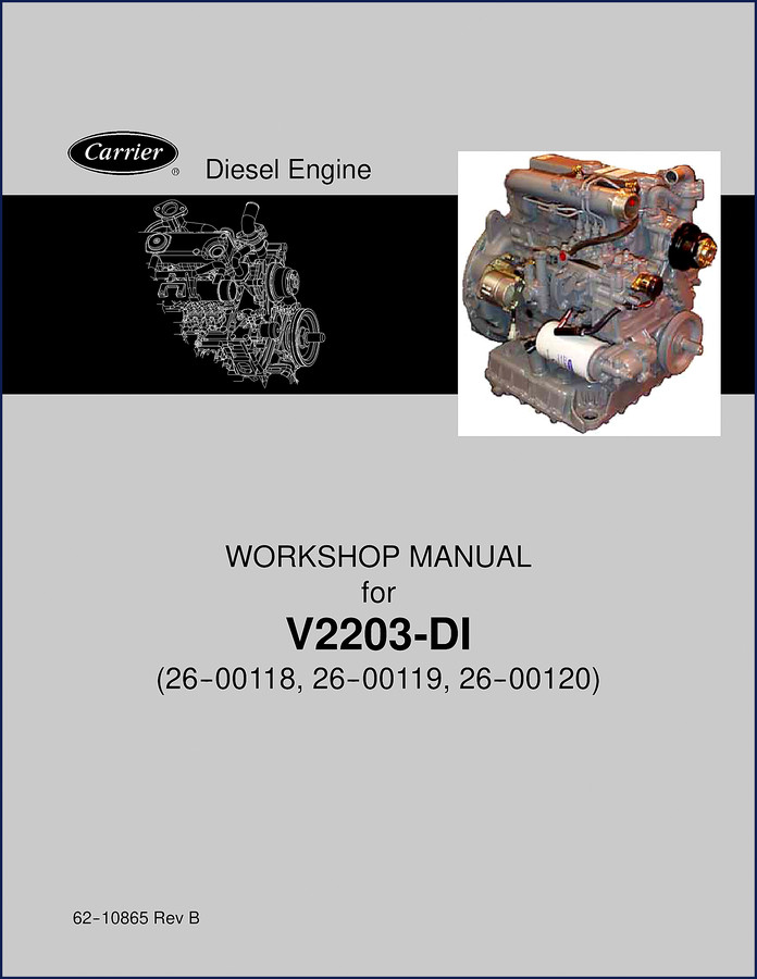 Carrier V2203-DI Workshop Manual – 76-page OEM factory service manual for diesel engines
