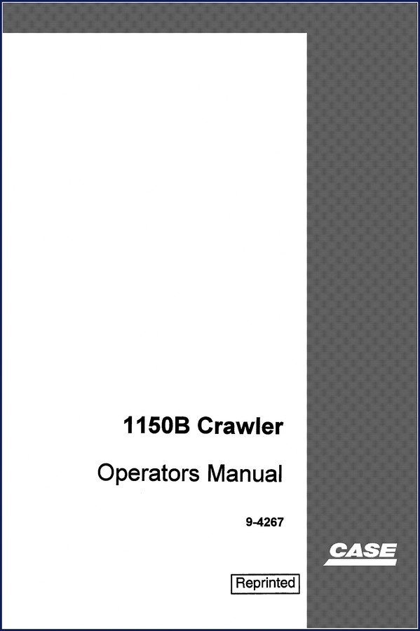 Case 1150B Crawler 1996 Operators Manual – factory document cover