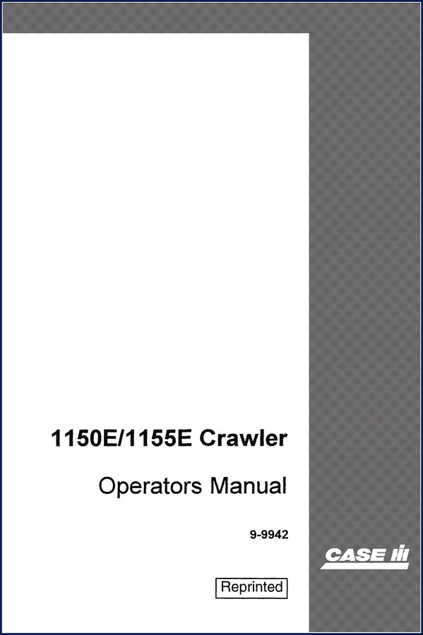 Case 1150E 1155E 1995 Operators Manual – cover page showing crawler illustration and model numbers